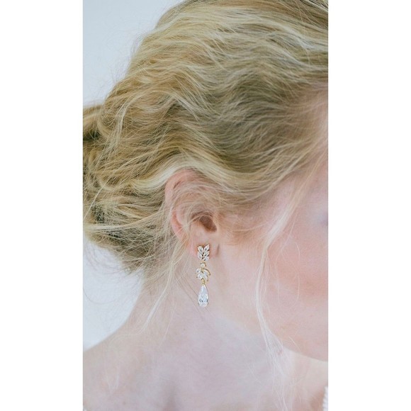 14K Gold Plated Teardrop Earrings - Picture 4 of 6